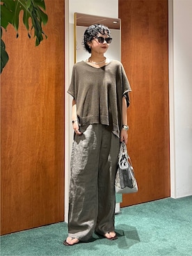 「BARNYARDSTORM（バンヤードストーム）のアイテム（ニット/セーター）」を使った、byyamaguchiさん（レディース・162cm）の夏コーディネート