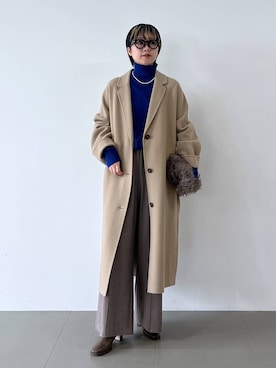 「アイテム（チェスターコート）」を使った、byyamaguchiさん（レディース・161cm・20代）の秋コーディネート