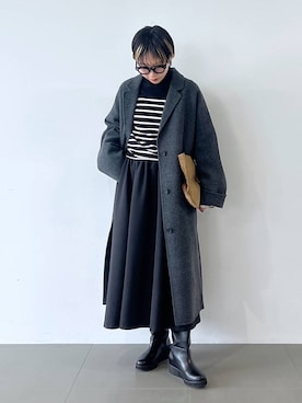 「アイテム（チェスターコート）」を使った、byyamaguchiさん（レディース・161cm・20代）の秋コーディネート
