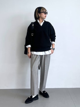 「アイテム（ピーコート）」を使った、byyamaguchiさん（レディース・161cm）の秋コーディネート