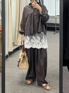 「BARNYARDSTORM（バンヤードストーム）のアイテム（シャツ/ブラウス）」を使った、byyamaguchiさん（レディース・162cm）の冬コーディネート