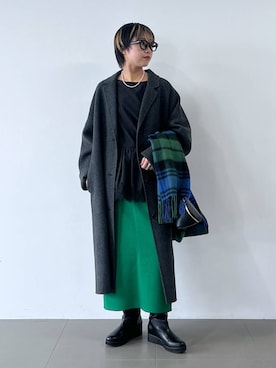 「アイテム（チェスターコート）」を使った、byyamaguchiさん（レディース・161cm・20代）の秋コーディネート
