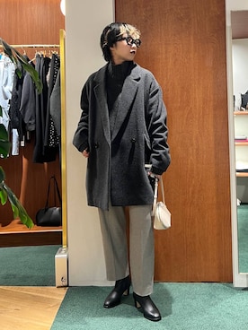 「アイテム（ピーコート）」を使った、byyamaguchiさん（レディース・161cm）の秋コーディネート