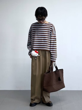 「アイテム（財布/小物、ブラウン系）」を使った、byyamaguchiさん（レディース・161cm）の秋コーディネート