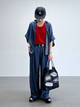 「BARNYARDSTORM（バンヤードストーム）のアイテム（帽子）」を使った、byyamaguchiさん（レディース・162cm）の夏コーディネート
