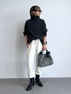 「アイテム（ダウンジャケット/コート）」を使った、byyamaguchiさん（レディース・161cm・20代）の秋コーディネート