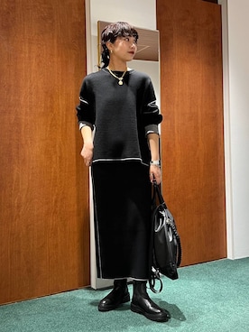 「BARNYARDSTORM（バンヤードストーム）のBARNYARDSTORM / ハイブリッドストレッチブーツ（ブーツ）」を使った、byyamaguchiさん（レディース・161cm）の冬コーディネート