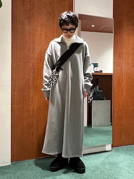 「アイテム（ワンピース）」を使った、byyamaguchiさん（レディース・162cm・20代）の冬コーディネート