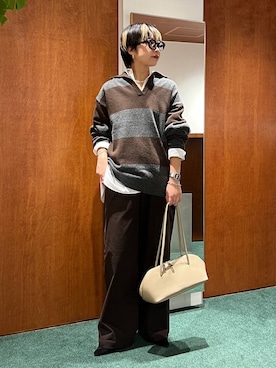 「アイテム（チノパンツ）」を使った、byyamaguchiさん（レディース・161cm・20代）の秋コーディネート