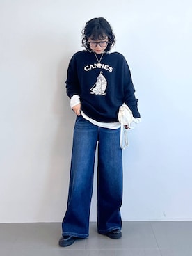 「BARNYARDSTORM（バンヤードストーム）のBARNYARDSTORM / ハイブリッドストレッチブーツ（ブーツ）」を使った、byyamaguchiさん（レディース・161cm）の秋コーディネート