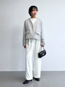 「BARNYARDSTORM（バンヤードストーム）のアイテム（ノーカラージャケット）」を使った、byyamaguchiさん（レディース・161cm）の冬コーディネート