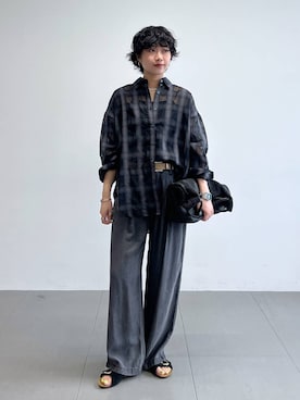 「PLAKTON（プラクトン）のアイテム」を使った、byyamaguchiさん（レディース・162cm）の夏コーディネート