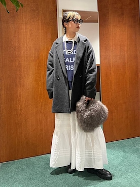 「アイテム（ピーコート）」を使った、byyamaguchiさん（レディース・161cm）の秋コーディネート