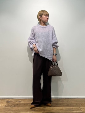 「VELETTO（ベレット）のBARNYARDSTORM / 【VELETTO / ヴェレット】 / ボストンショルダー 【YouTube「i.style closet」紹介アイテム】（ボストンバッグ、ブラウン系）」を使った、byyamaguchiさん（レディース）の秋コーディネート