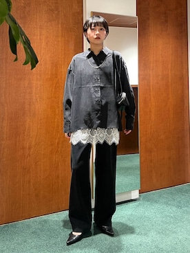 「BARNYARDSTORM（バンヤードストーム）のアイテム（シャツ/ブラウス）」を使った、byyamaguchiさん（レディース・162cm）の冬コーディネート