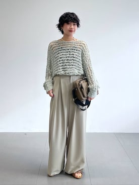 「PLAKTON（プラクトン）のBARNYARDSTORM / PLAKTON(プラクトン) / フリンジサンダル（サンダル、ブラウン系）」を使った、byyamaguchiさん（レディース）の夏コーディネート