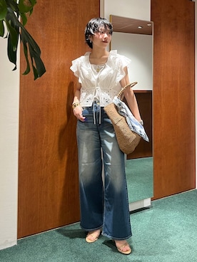 「BARNYARDSTORM（バンヤードストーム）のアイテム（トップス）」を使った、byyamaguchiさん（レディース・162cm）の春コーディネート