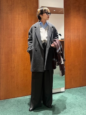 「BARNYARDSTORM（バンヤードストーム）のBARNYARDSTORM / Vネックホールガーメントニット【MADE IN JAPAN】（ニット/セーター）」を使った、byyamaguchiさん（レディース・161cm）の秋コーディネート