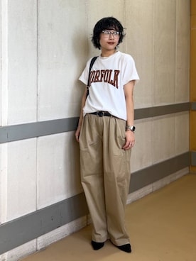 「BARNYARDSTORM（バンヤードストーム）のBARNYARDSTORM / スライドバックルレザーベルト（ベルト、その他）」を使った、byyamaguchiさん（レディース）の夏コーディネート