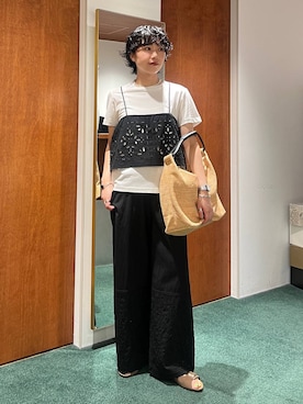 「PLAKTON（プラクトン）のアイテム」を使った、byyamaguchiさん（レディース・162cm）の夏コーディネート