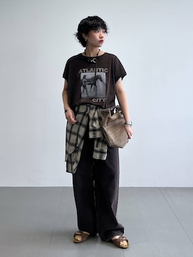 「PLAKTON（プラクトン）のアイテム」を使った、byyamaguchiさん（レディース・162cm）の夏コーディネート