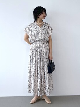 「BARNYARDSTORM（バンヤードストーム）のBARNYARDSTORM / ラインドローイングスカート【一部店舗限定】（スカート）」を使った、byyamaguchiさん（レディース・161cm）の夏コーディネート