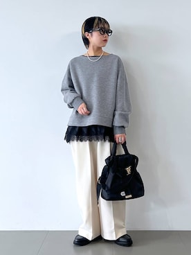 「BARNYARDSTORM（バンヤードストーム）のBARNYARDSTORM / 裾フリルブラウス / ハンドウォッシャブル 【YouTube「i.style closet」紹介アイテム】（シャツ/ブラウス）」を使った、byyamaguchiさん（レディース・161cm）の秋コーディネート