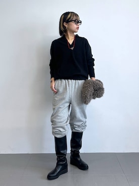 「アイテム（ブルゾン、グレー系）」を使った、byyamaguchiさん（レディース・161cm）の秋コーディネート