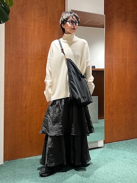 「アイテム（チェスターコート）」を使った、byyamaguchiさん（レディース・162cm・20代）の冬コーディネート