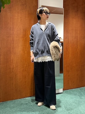 「アイテム（チェスターコート）」を使った、byyamaguchiさん（レディース・161cm・20代）の秋コーディネート