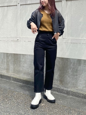 「RAY CASSIN（レイカズン）のアイテム（ブーツ）」を使った、misumiさん（レディース・148cm）の秋コーディネート