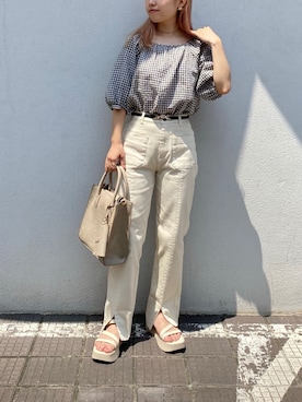「frames RAY CASSIN（フレームスレイカズン）のアイテム（サンダル）」を使った、misumiさん（レディース・148cm）の夏コーディネート