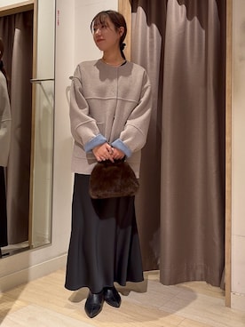 「アイテム（ノーカラージャケット）」を使った、aoi9211さん（レディース・159cm）の秋コーディネート