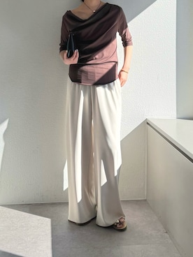 「GALLARDAGALANTE（ガリャルダガランテ）のナローコードチョーカー（ネックレス、ゴールド系）」を使った、gg__erinaさん（レディース・165cm）の春コーディネート