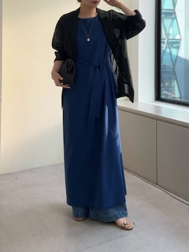 「GALLARDAGALANTE（ガリャルダガランテ）のマルチWAYワンピース（ワンピース、ブルー系）」を使った、gg__erinaさん（レディース・165cm）の春コーディネート