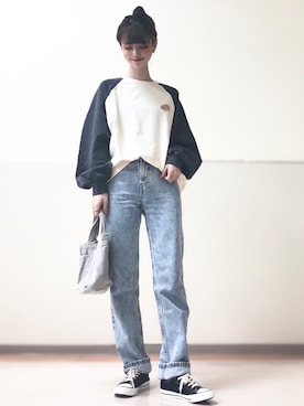 「Levi's」｜「アイテム（スウェット）」を使った、erina🥀さん（レディース・164cm）の秋コーディネート