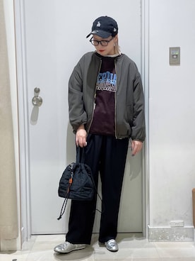 「GLOBAL WORK（グローバルワーク）のアイテム（ブルゾン）」を使った、まるこさん（レディース・156cm）の秋コーディネート