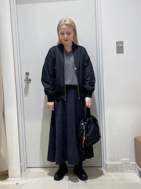 「GLOBAL WORK（グローバルワーク）のアイテム（ブルゾン）」を使った、まるこさん（レディース・156cm）の秋コーディネート