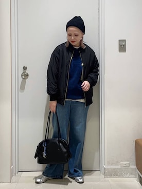 「アイテム（ブルゾン）」を使った、まるこさん（レディース・156cm・30代）の冬コーディネート