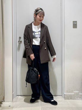「アイテム（テーラードジャケット）」を使った、まるこさん（レディース・156cm・30代）の秋コーディネート
