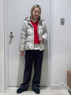 「アイテム（ダウンジャケット/コート）」を使った、まるこさん（レディース・156cm・30代）の冬コーディネート