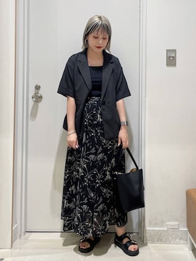 「GLOBAL WORK（グローバルワーク）のスペ軽5WAYショルダー/253022（ショルダーバッグ）」を使った、まるこさん（レディース・156cm・30代）の夏コーディネート
