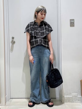 「アイテム（デニムパンツ）」を使った、まるこさん（レディース・156cm・30代）の夏コーディネート