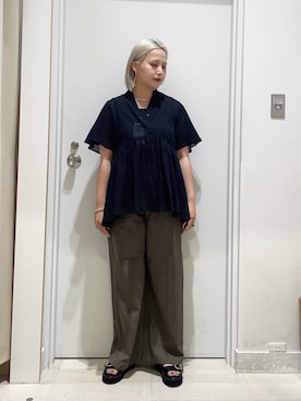 「GLOBAL WORK（グローバルワーク）のアイテム」を使った、まるこさん（レディース・156cm）の夏コーディネート