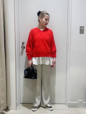 「GLOBAL WORK（グローバルワーク）のアイテム」を使った、まるこさん（レディース・156cm）の春コーディネート