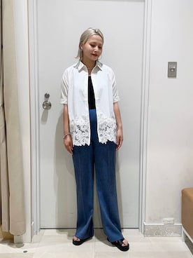 「GLOBAL WORK（グローバルワーク）のアイテム」を使った、まるこさん（レディース・156cm）の夏コーディネート