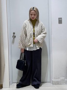 「GLOBAL WORK（グローバルワーク）のアイテム（ブルゾン）」を使った、まるこさん（レディース・156cm）の冬コーディネート