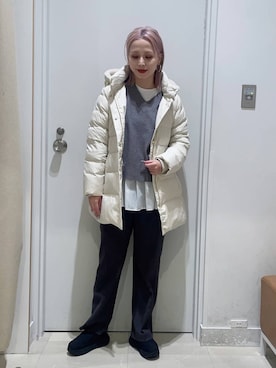 「アイテム（ダウンジャケット/コート）」を使った、まるこさん（レディース・156cm・30代）の冬コーディネート