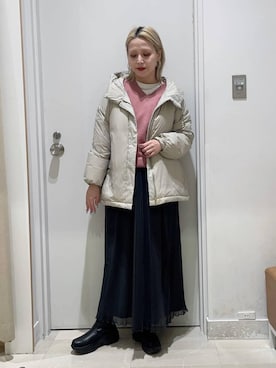 「アイテム（ダウンジャケット/コート）」を使った、まるこさん（レディース・156cm・30代）の冬コーディネート