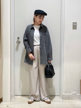 「アイテム（ハンチング/ベレー帽）」を使った、まるこさん（レディース・156cm・30代）の秋コーディネート